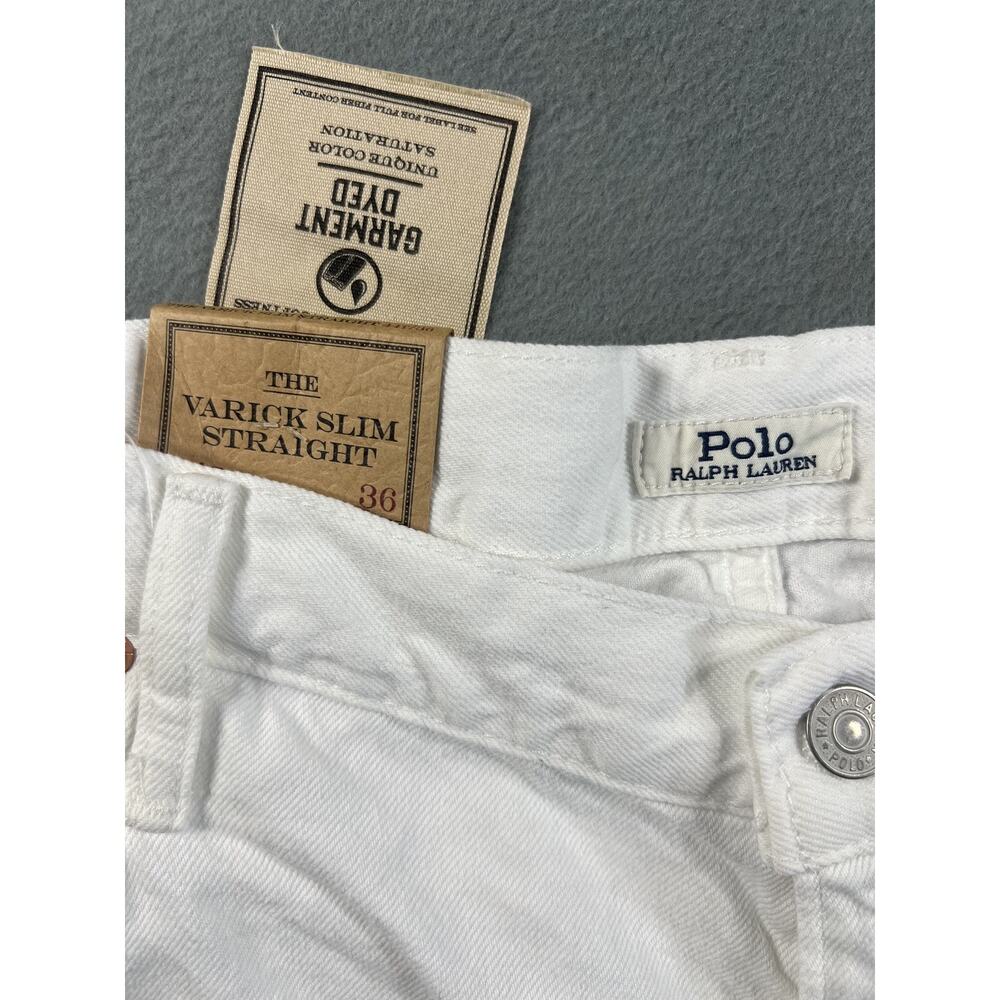 NEW Polo Ralph Lauren White Varick Slim Straight Jeans Men's size 44T/36 - Picture 6 of 11